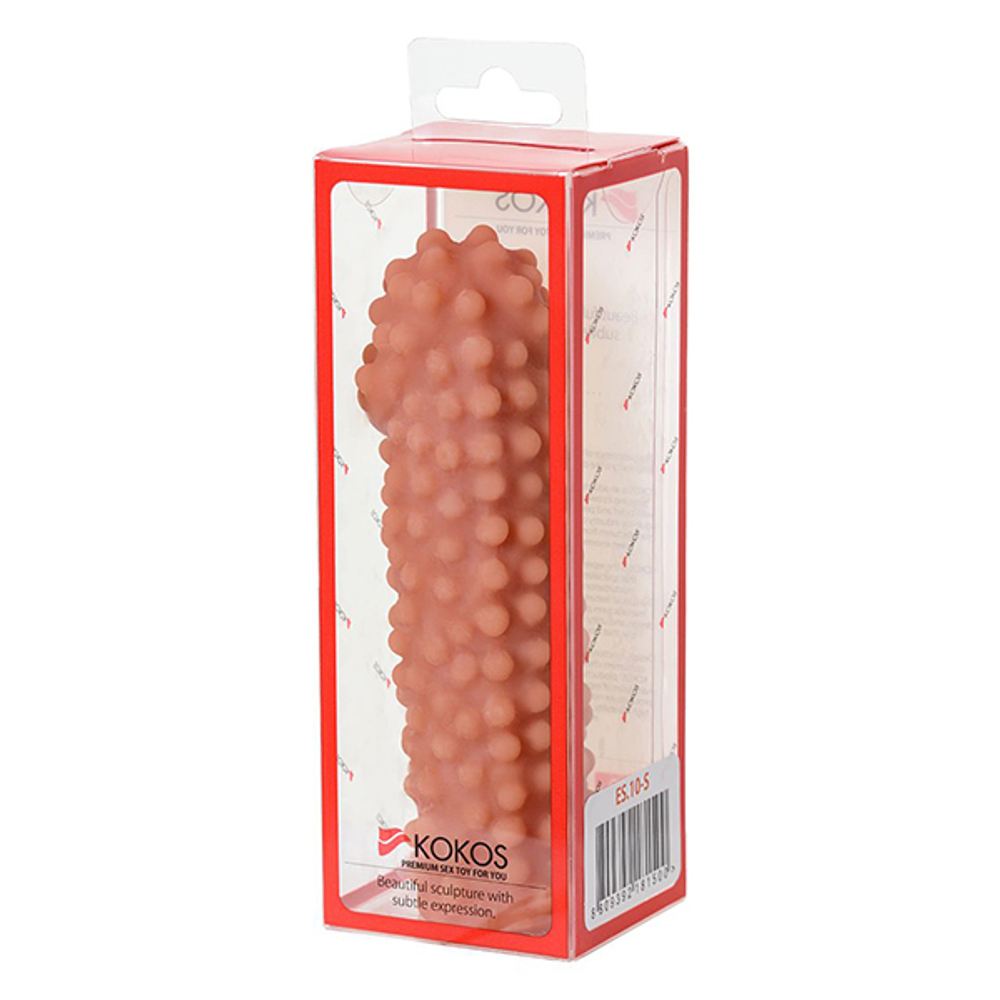Телесная насадка на фаллос с бугорками 14,7см Kokos Extreme Sleeve 010 S Size