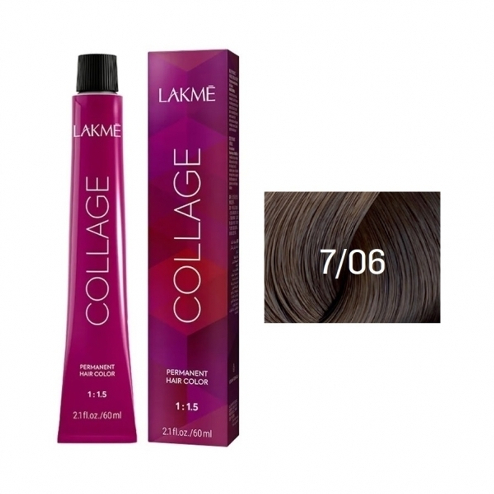 Lakme Collage Крем-краска для волос, 7/06 Средний блондин теплый, 60 мл