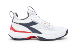 Мужские теннисные кроссовки Diadora Finale AG - white/blue corsair/fiery red