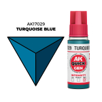 AK Interactive Turquoise Blue Quick Gen - контрастная акриловая краска, 18 мл