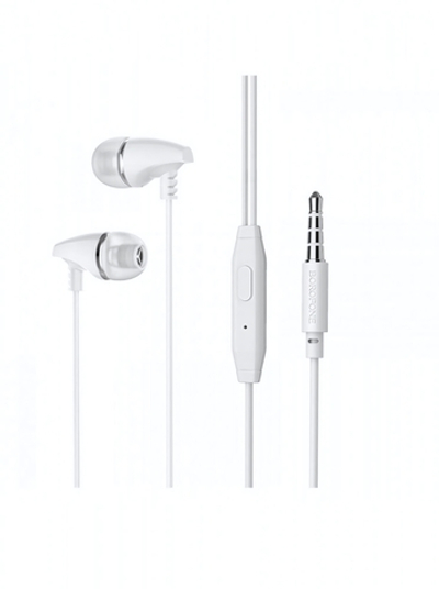 Гарнитура Borofone M25, вакуумные, разъем Jack, кабель 1.2 м White