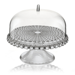 Блюдо для торта с крышкой tiffany, D30 см, серое