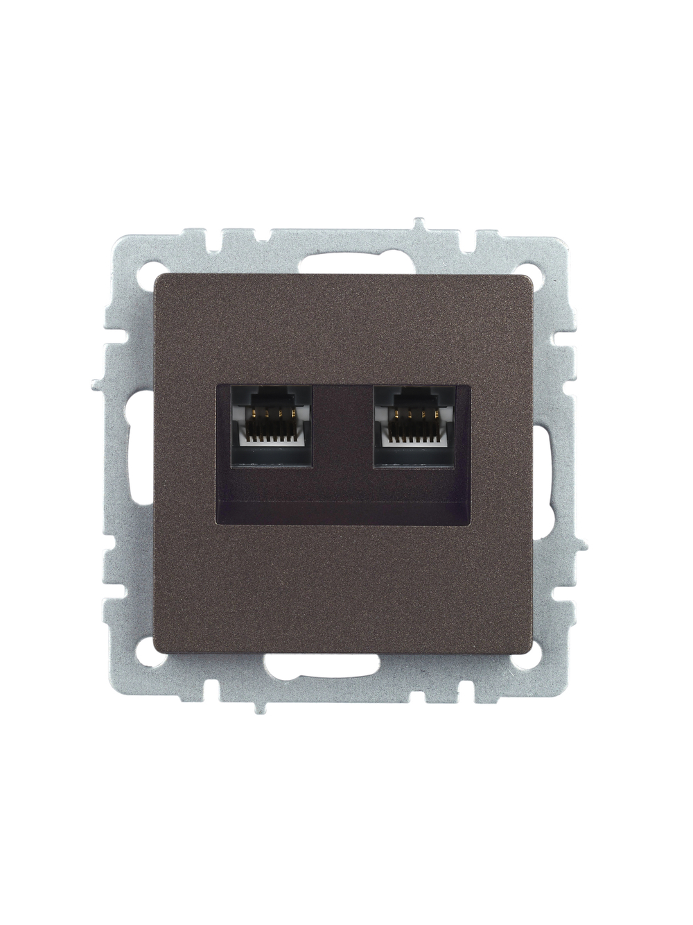 BRITE Розетка двойная RJ11+RJ45 кат.5E РК/Т12-БрТБ темная бронза IEK