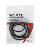 Кабель AUX WALKER WCA-049, 3.5мм, четырехконтактный, в пакете, черный