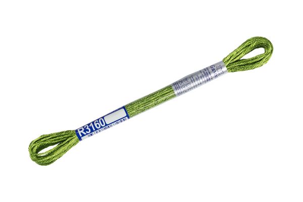 Мулине Gamma вискоза 100%, цв.R3160 яр-зеленый, 12 мотков по 8 метров