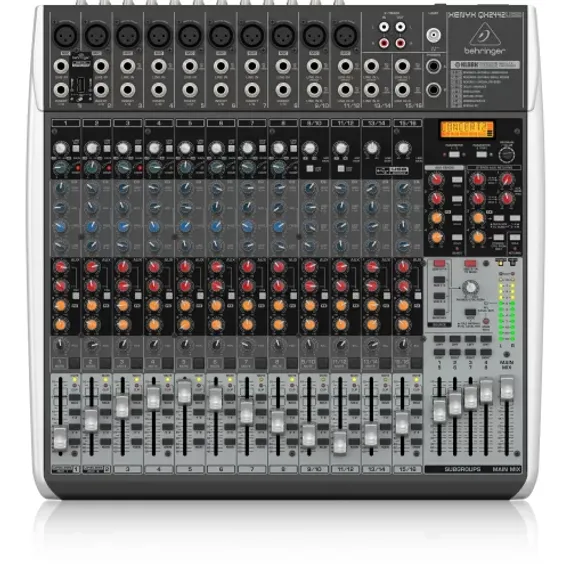 Behringer QX2442USB - микшер, 16 каналов, USB/Audio интерфейс, DSP, 8 каналов компрессоров,4 группы