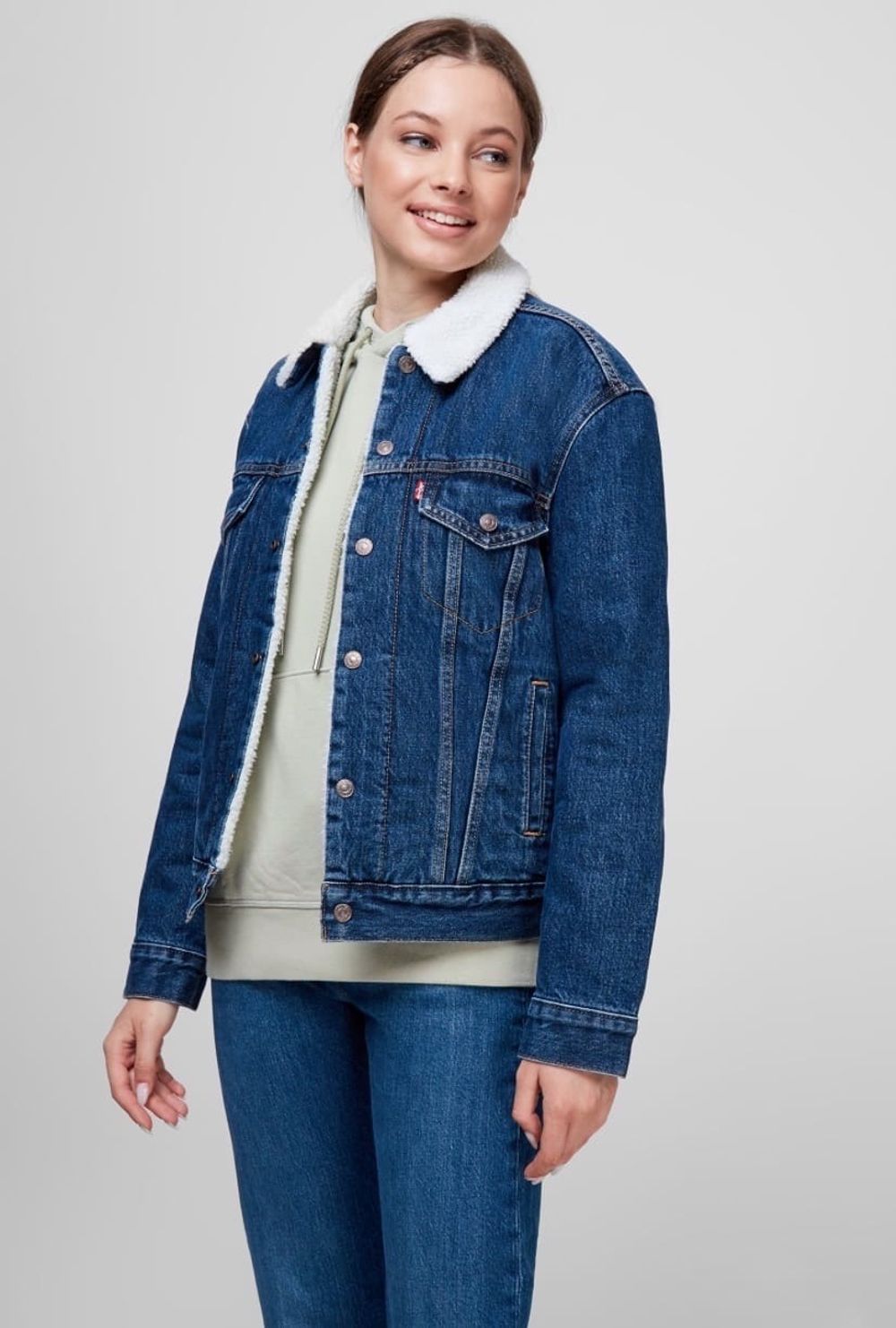 Куртка джинсовая утепленная женская LEVI'S EX-BF SHERPA TRUCKER