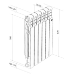 Радиатор алюминиевый Royal Thermo Revolution A 500 - 4 секц.