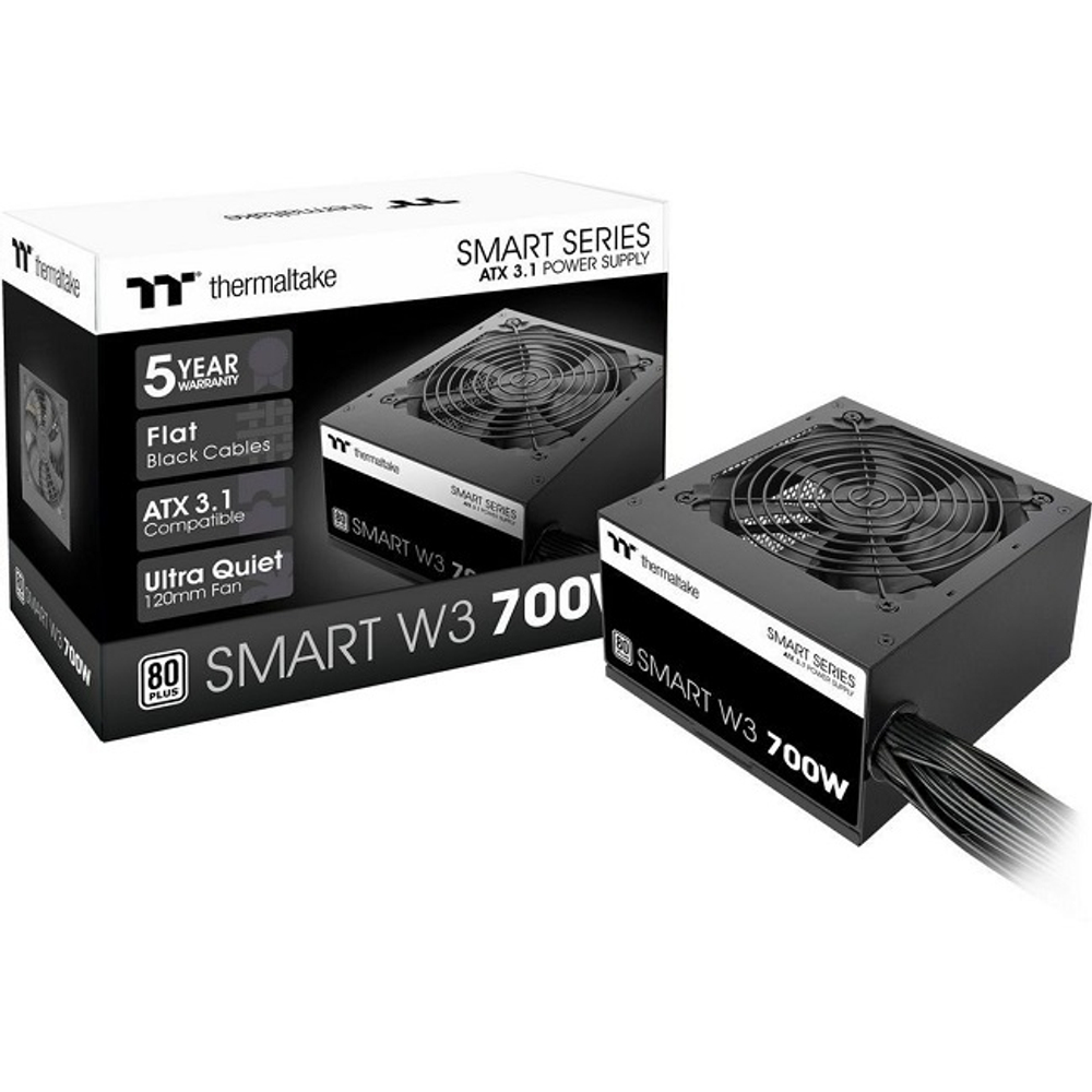 Блок питания Thermaltake 700W Smart W3, 120 мм, 80 PLUS Standard (PS-SPW-0700NNFAWE-1)