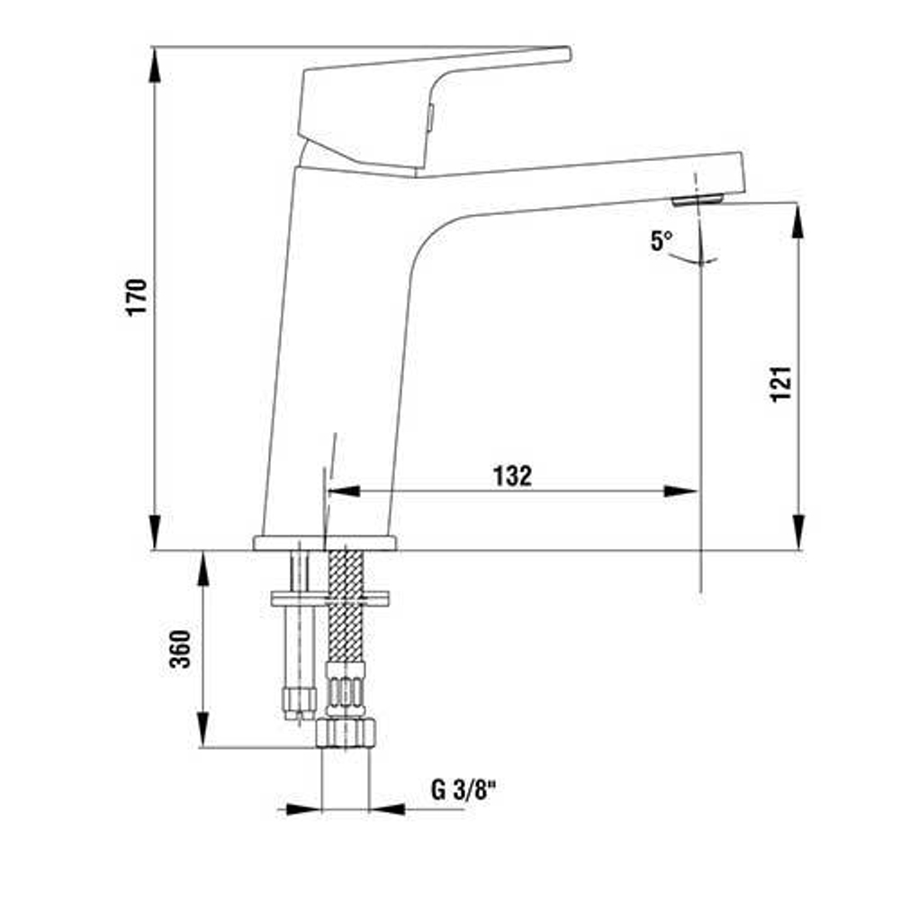 Смеситель E.С.А. Tiera 102108989EX  для раковины схема
