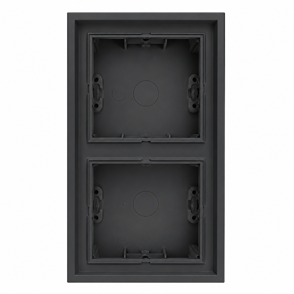 Коробка для накладного монтажа 2-местная LAVERO CLASSIC и LAVERO BAROCCO 1013602052, черный матовый