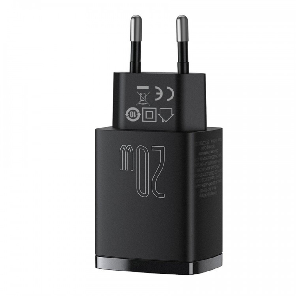 Сетевое зар. устр. Baseus Compact 20W EU 1USB/1C CCXJ-B01 черное