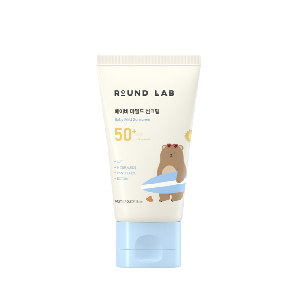 Солнцезащитный крем для детей и взрослых на физических фильтрах ROUND LAB Baby Mild Sunscreen Broad Spectrum SPF 50+ PA++++, 60мл