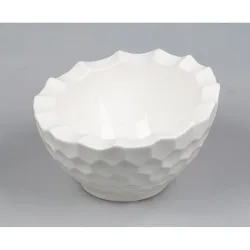 Салатник 700 мл d 20 см h19,5/11,5 см Crush Honeycombs белый фарфор P.L. Proff Cuisine [2]