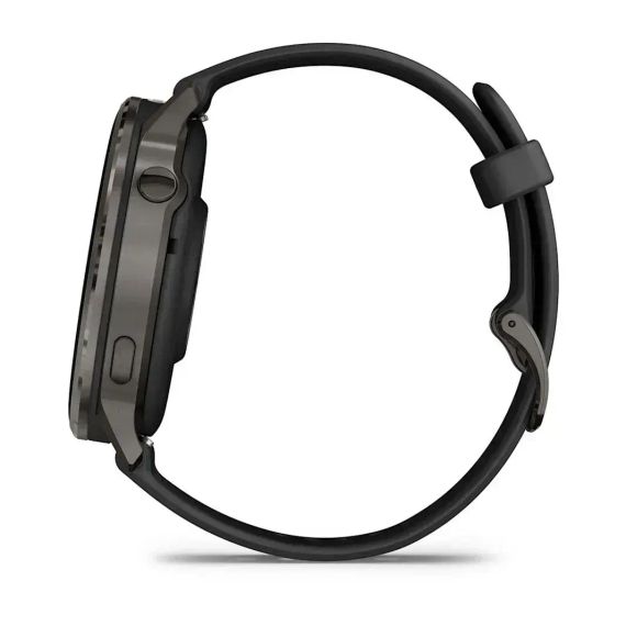 Умные часы Garmin Venu 4 45 мм, сланцевый корпус, черный силиконовый ремешок