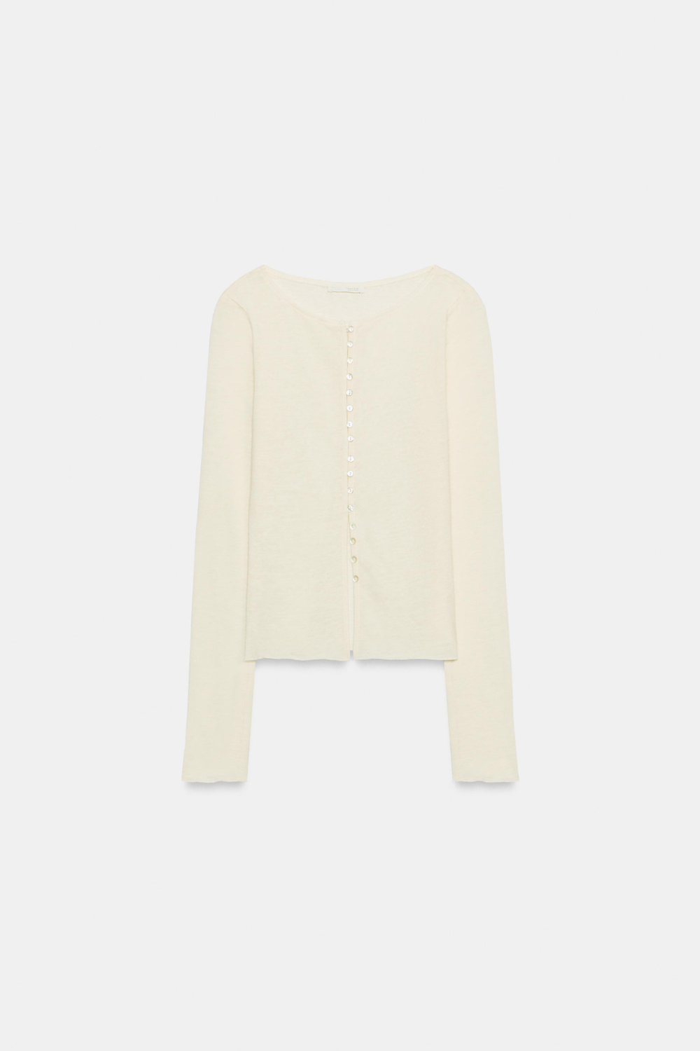 ФУТБОЛКА В СТИЛЕ РУСТИК НА ПУГОВИЦАХ — ZARA