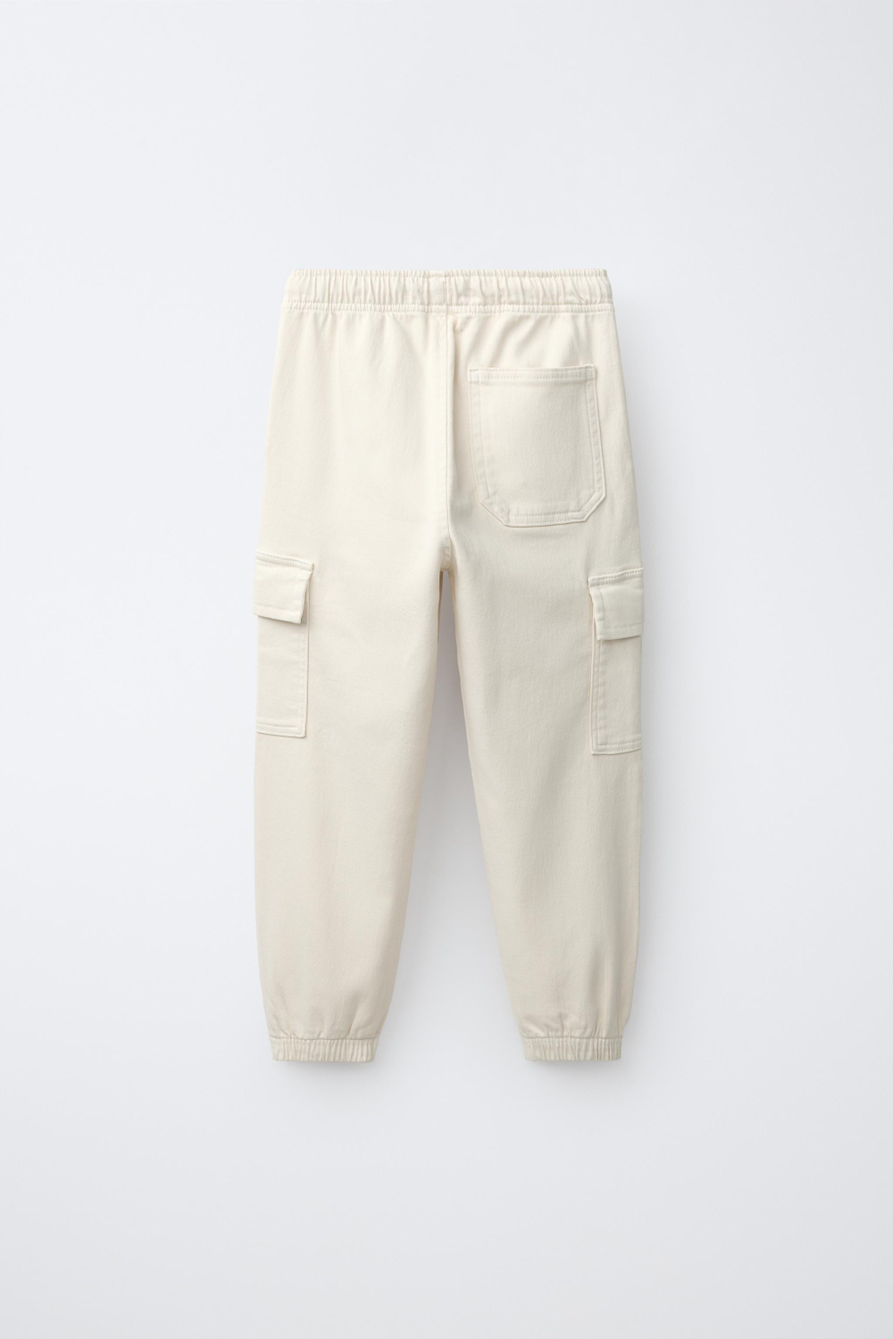 ZARA БРЮКИ КАРГО, ЦВЕТ СЛОНОВОЙ КОСТИ
