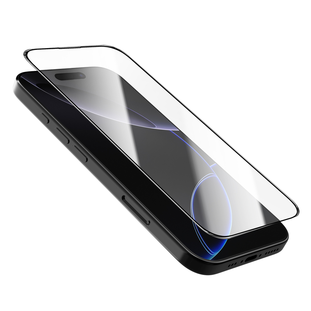Защитное стекло на экран для смартфона iPhone 16 Pro Max, тонкие черные рамками, G-Rhino