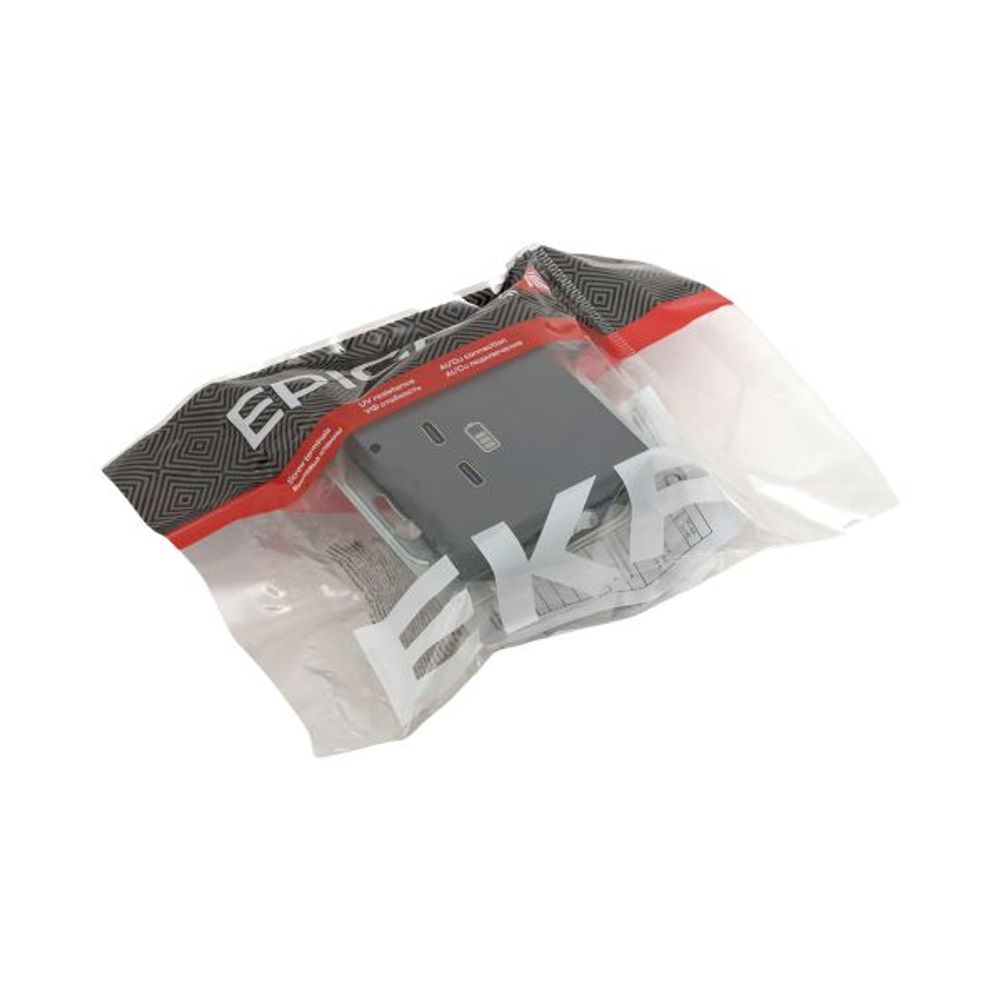 Механизм розетки USB-C - 2шт, графит Эпика EKF