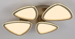 Люстра потолочная светодиодная Rilon 9307/2+2M CHAMPAGNE GOLD, 152 Вт, золотая и шампань