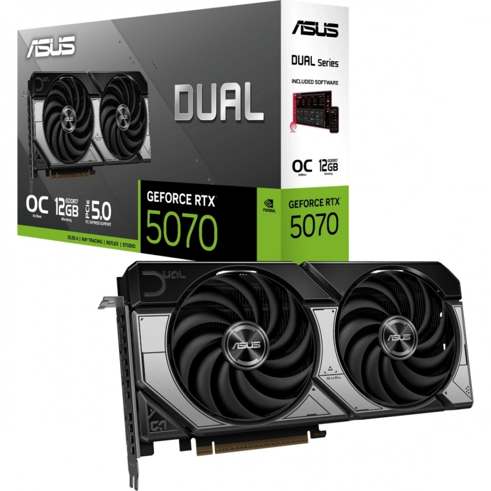 Видеокарта Asus RTX5070 DUAL OC 12Gb GDDR7 192bit (90YV0M17-M0NA00)