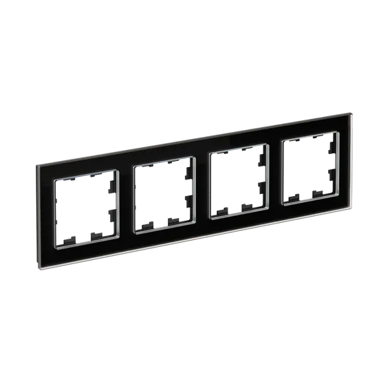 Рамка стеклянная на 4 поста Systeme Electric AtlasDesign Nature Черный глянцевый ATN321004