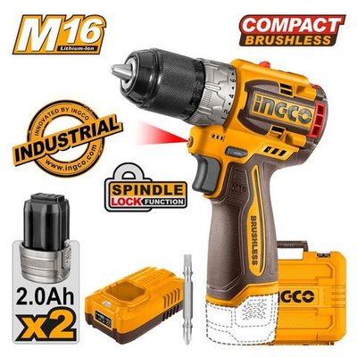 Аккумуляторный шуруповерт 16B BL 60Hm 2хАКБ 2Ач и ЗУ SUPER INGCO CDLI16682 INDUSTRIAL