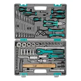 Набор инструментов, 1/2", 1/4", CrV, 12 гранные головки, пластиковый кейс, 76 предметов Stels — фото 3