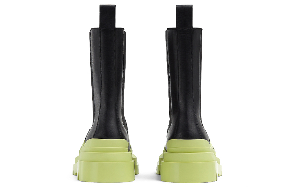 Bottega Veneta Leather Short Chelsea Boots Men"s Black Green