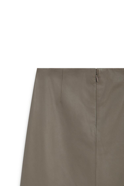 Massimo Dutti Кожаная юбка-карандаш миди - Limited Edition, коричневый