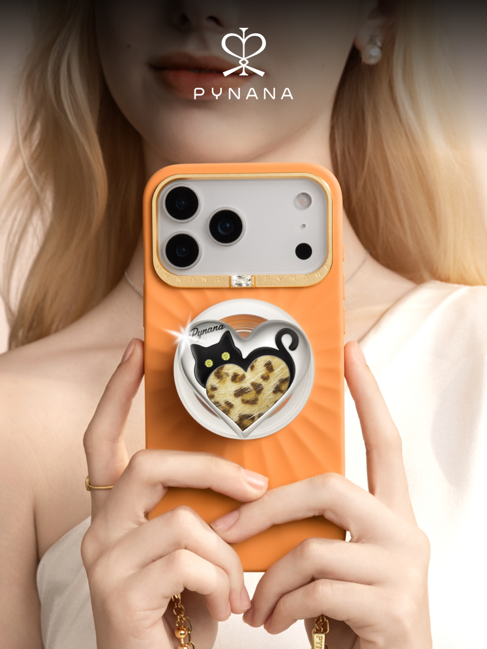 Попсокет Magsafe Leopard Whisper золотой Pynana