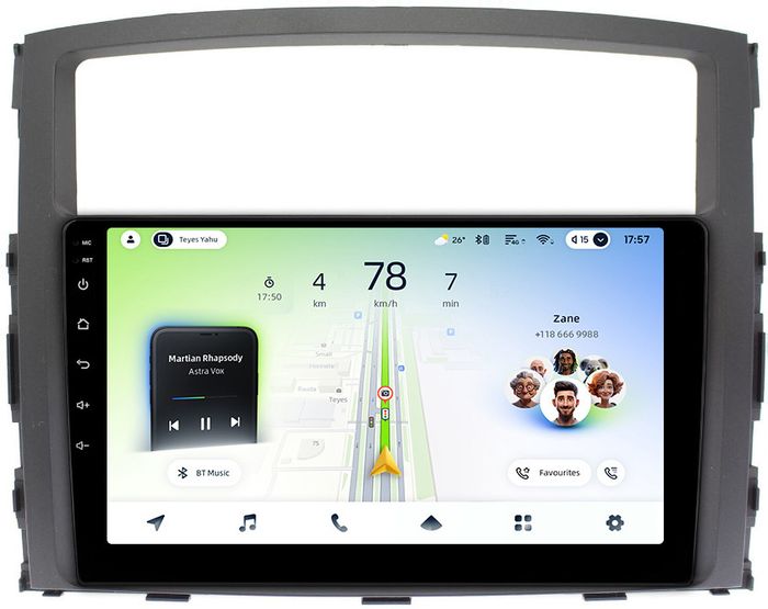 Магнитола для Mitsubishi Pajero 4 2006-2022 - Teyes CC4L-DTS монитор 9" IPS, Android 14, Быстрая, Snapdragon 662, CarPlay, 4G SIM-слот
