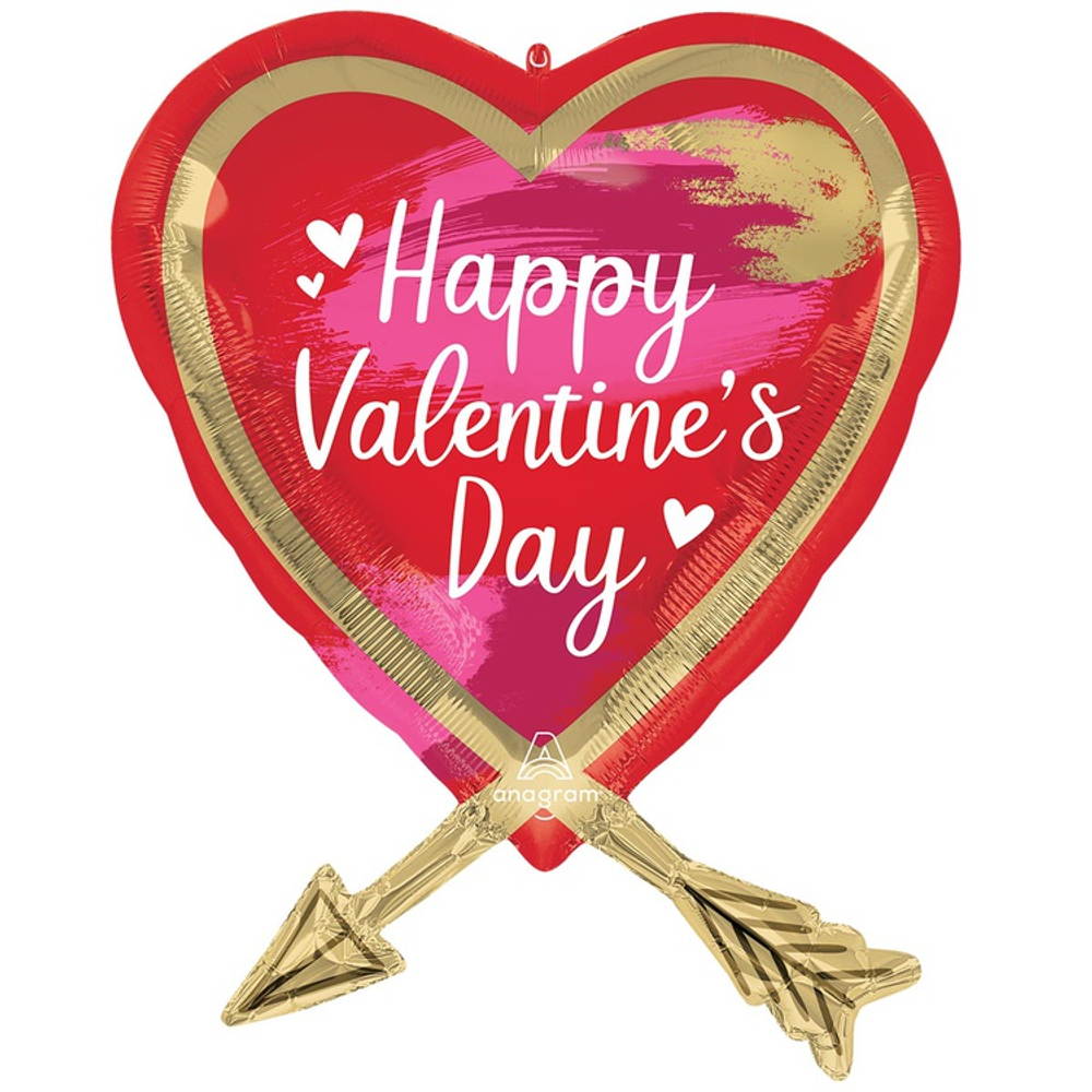 Сердце "Со стрелой Амура Happy Valentines Day"