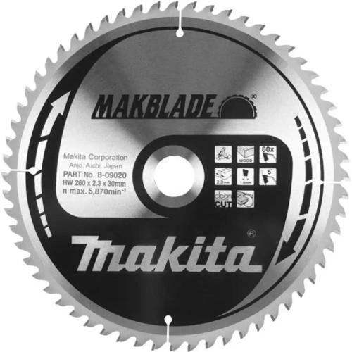 Диск по дереву 305х30х2,3 мм, 60 Makita B-09036