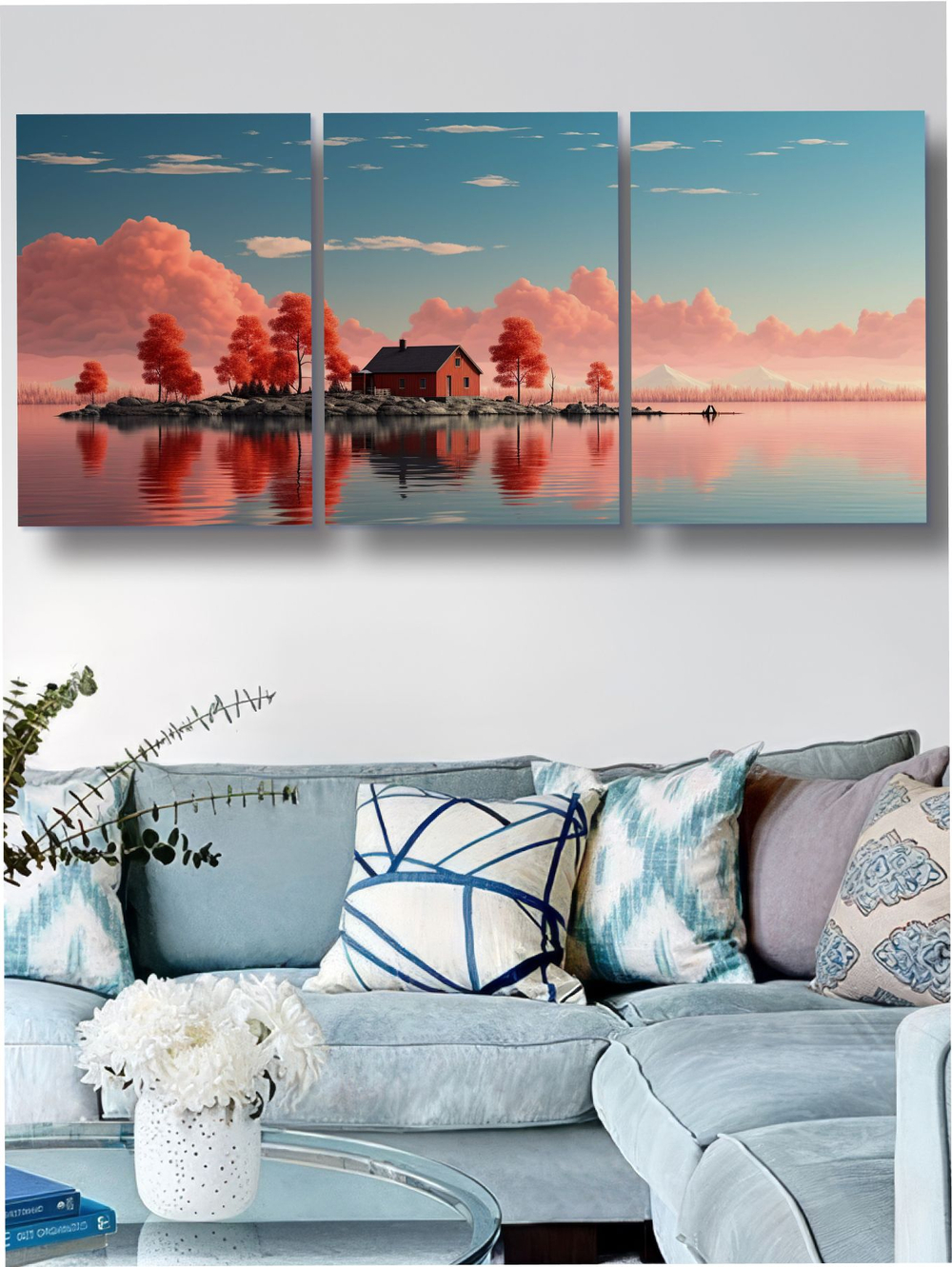 Картина Остров отражений модульная 50x70см 3шт.