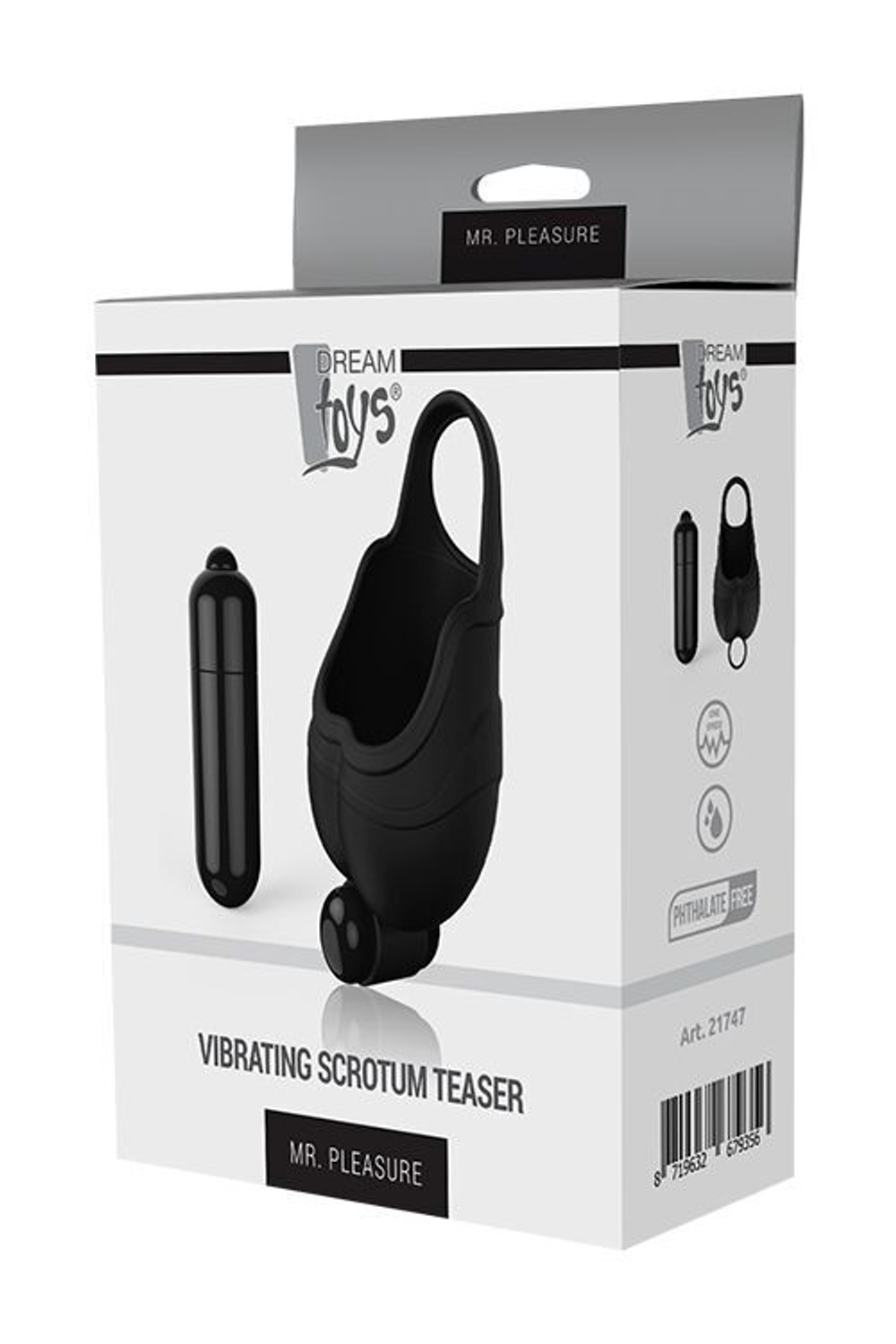 Черный подхват для мошонки с вибрацией VIBRATING SCROTUM TEASER (Цвет: черный)
