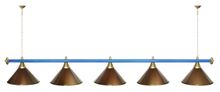 Лампа STARTBILLIARDS 5 пл. (плафоны золотые,штанга золотая,фурнитура золото)