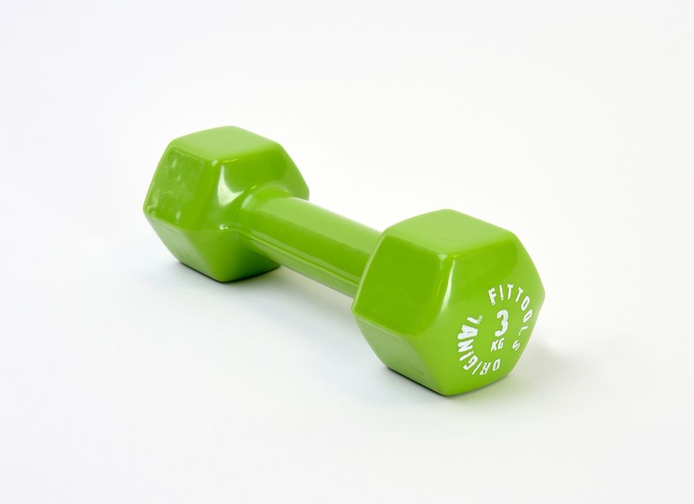 Гантель в виниловой оболочке 3 кг (Цвет - зеленый)