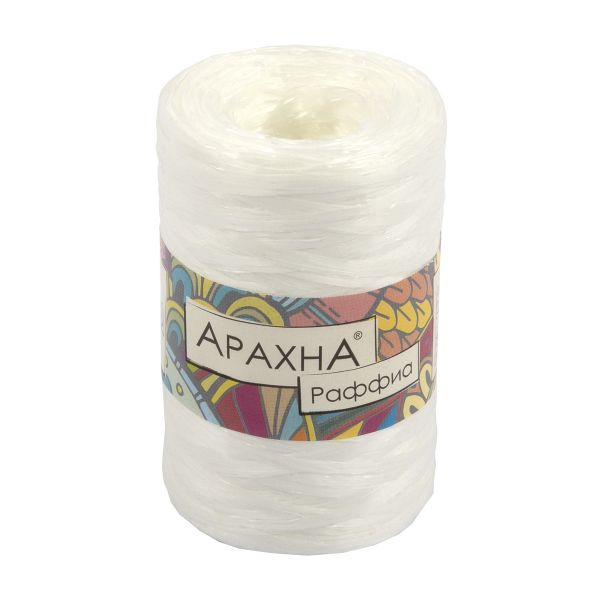 Пряжа Arachna Raffia / уп.5 мот. по 50г, 200м, 01 белый