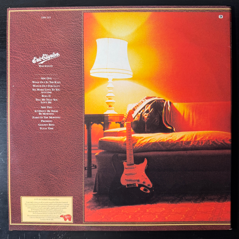Eric Clapton - Backless (Скандинавия 1978г.)