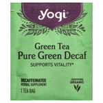 Yogi Tea, чистый зеленый чай, без кофеина, 16 чайных пакетиков, 31 г (1,09 унции)