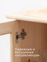 Шкаф навесной, 48х28х73, Лена, для кухни и в ванную, 1 дверь, из массива дерева, в натуральной отделке, Dipriz