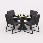 Стол круглый обеденный Ideal Patio ДИВА карбон