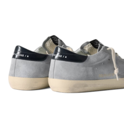 Men's Super-Star Distressed Patent Leather-Trimmed Suede Sneakers
