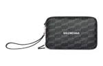 Balenciaga Coated Canvas Wrist Bag Clutch Men"s Black