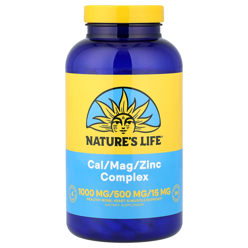 Nature's Life, комплекс кальция, магния и цинка, 250 капсул
