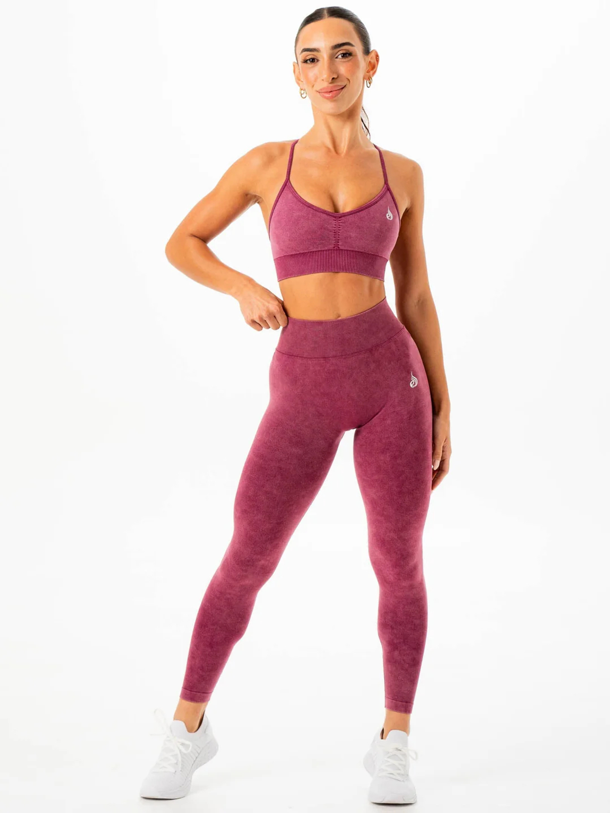 Топ RYDERWEAR Stonewash Seamless Sports Bra Wine