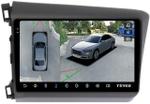 Магнитола для Honda Civic 9 седан 2012 левый руль - Teyes CC3-2K-360 монитор 9.5" 2K QLED на Android 10, Быстрая, CarPlay, 4G SIM-слот, 4 камеры в комплекте