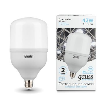 Светодиодная лампа Gauss Elementary LED T120 E27 42W 3700lm 180-240V 6500K 63234