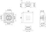Переключатель на 2 тумблера,  клавиша Angle,  10AX 250V,  никель,  серия N96